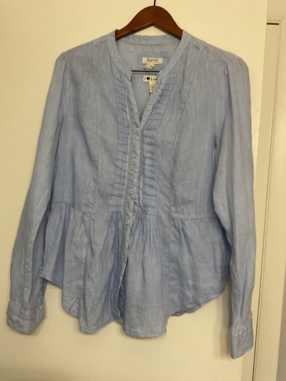MALVIN tunic linen shirt size US 10